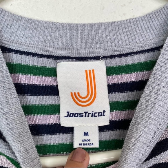 JoosTricot Metallic Striped Stretch-knit Sweater Long Sleeve Medium - Picture 4 of 9
